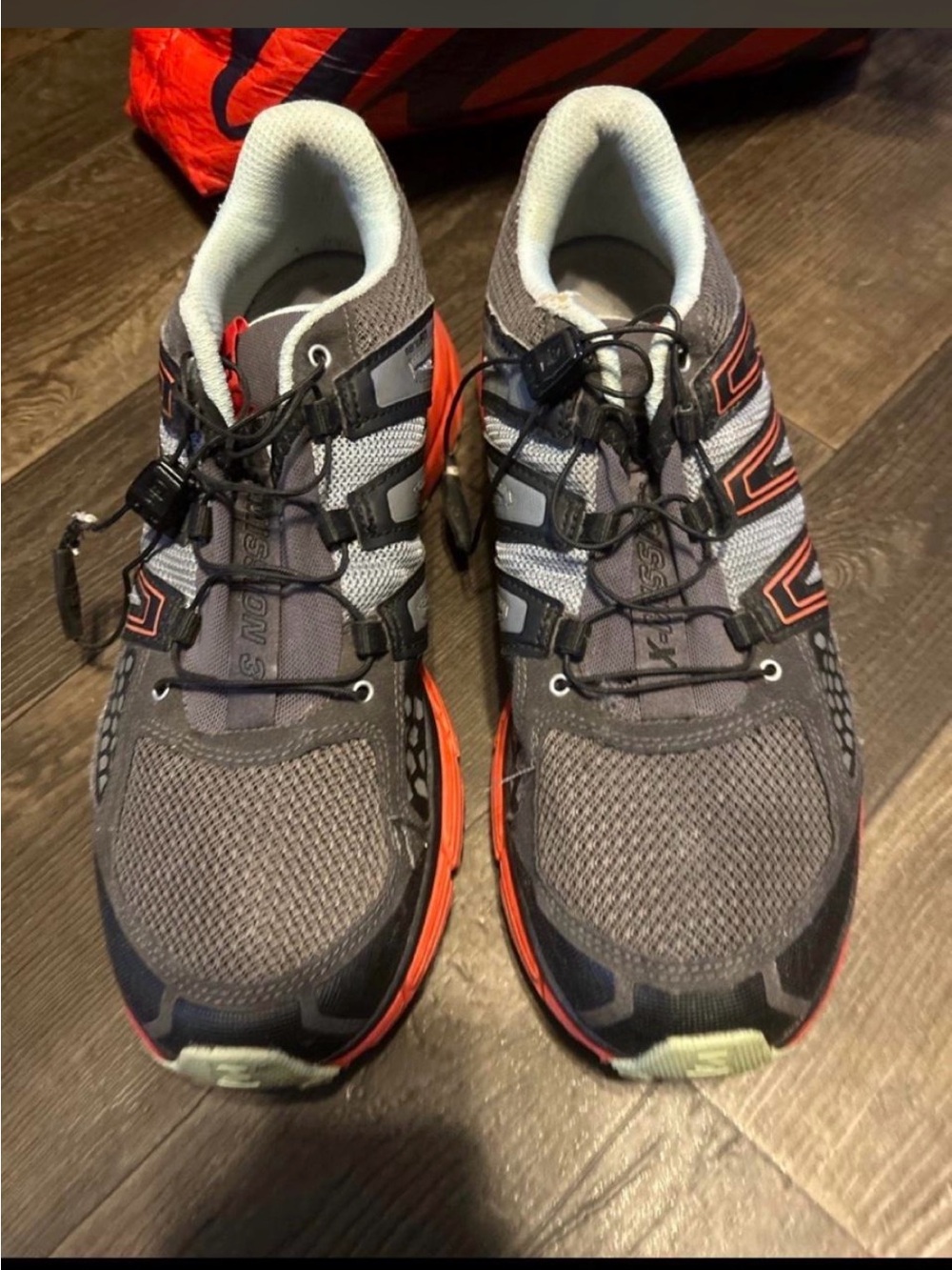 Salomon Gray and Orange Women's Trail Running Sneakers
